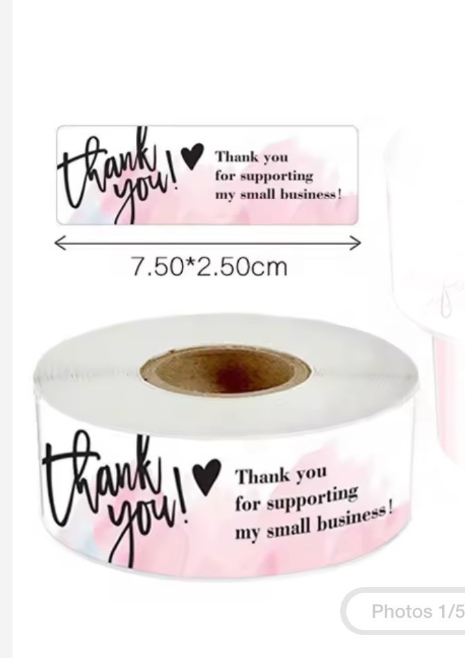 1 Rolls (120PC) 1X3 Inch Thank You for Your Order Stickers for Packaging Gifts