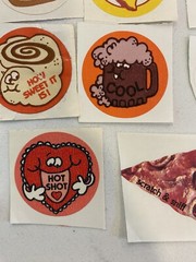 Vtg 14 Scratch & Sniff Retro 80s Stickers Pizza Grape Watermelon Pickles Popcorn