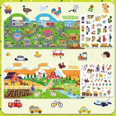 Jelly Sticker Books for Toddlers 2-6 Years, 4 Sets of Reusable Sticker Books