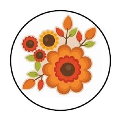 48 FALL FLOWERS ENVELOPE SEALS LABELS STICKERS 1.2″ ROUND