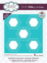 Creative Expressions Metal Cutting Die – SQUARES COLLECTION – HEXAGON APERTURE