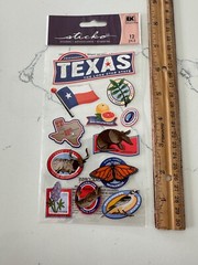 Sticko Autocollant 12 PC Texas Lone Star State Longhorn State Fish Scrapbooking