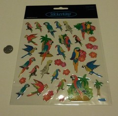 Scrapbooking Crafts Stickers Sticker King Parrots Muti-Colors Trees Sand Repeats