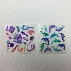 Vintage Holographic Sticker Sheets Animals Hearts Cars Dolphins Fun Variety Pack