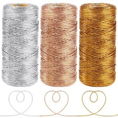 Anvin Metallic Bakers Twine – 328 Yards, Pack of 3 (Gold, Silver, Rose Gold) …