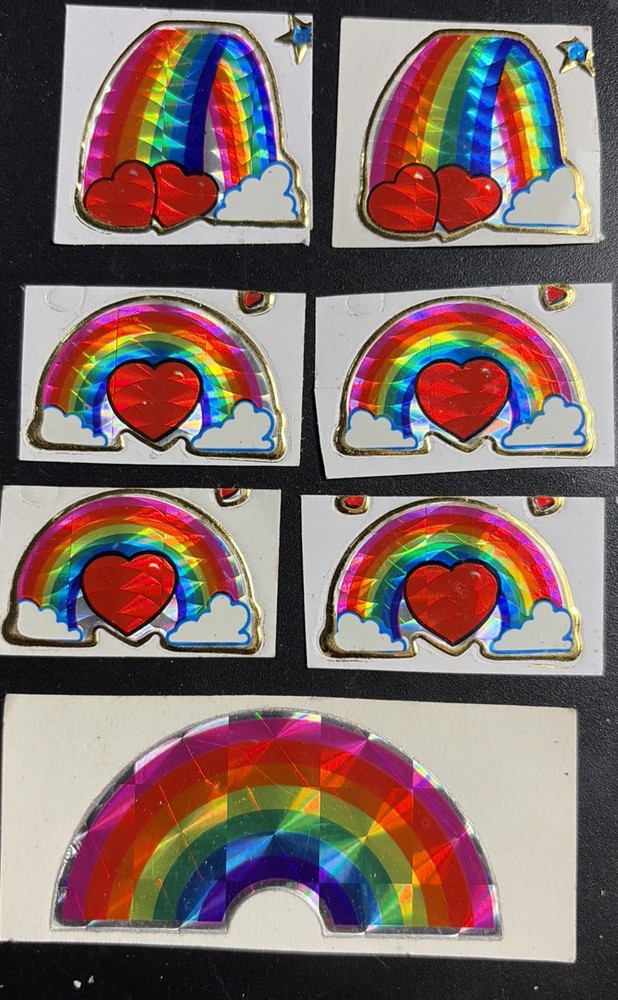 7 VINTAGE 80’S PRISM RAINBOWS STICKERS