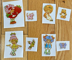 Vintage 80s Sticker Lot: Puffy Strawberry Shortcake And Pets Used Restored READ