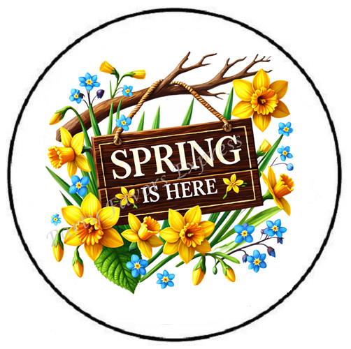 SPRING IS HERE DAFFODIL ENVELOPE SEALS LABELS STICKERS PARTY FAVORS