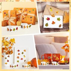 1000 Pcs Fall Maple Leaf Stickers Cartoon Style Waterproof for Indoor Outdoor