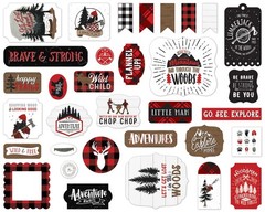 1 Pack of Echo Park Paper LET’S LUMBERJACK Die-Cut Cardstock Ephemera Pieces