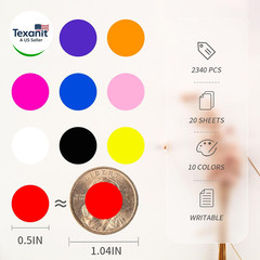 2340 PCS Yellow Circle Dot Stickers 1/2″ round Yard Garage Sale Price Stickers C