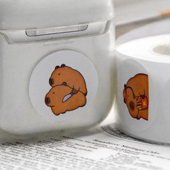 500 Sheets Cute Capybara Cartoon Stickers Roll Waterproof PET DIY Decals