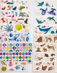 250+ Stickers | Animal Bird Aquarium SEA LIFE Creatures Floral Insect MXD Themes