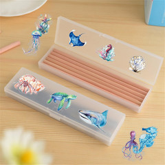 50PCS Marine Animal Stickers PET Transparent Stickers Starfish,Jellyfish,Sea Tur