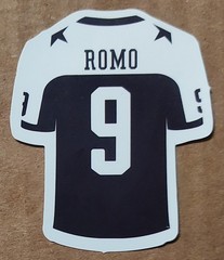 Tony Romo 9 QB Dallas Cowboys jersey die-cut decal sticker