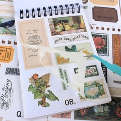 532PCS Vintage Stickers for Scrapbooking, 50 Sheets Precut Washi Stickers Book f