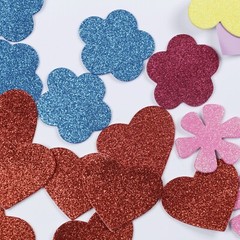 Incraftables Glitter Foam Stickers 100pc, Self Adhesive Kids Craft Shapes