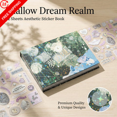 Dreamcore Aesthetic Sticker Book, 72 Sheets Mixed 4 X 3 Inches, Shallow Dream