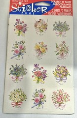 Scratch N Sniff Stickers Flowers Floral Vintage Forget Me Not Bouquet 2 Sheets