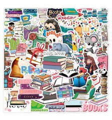 50pcs Book Lover Vinyl Stickers, Love Books, Book Worm, Reading, 024