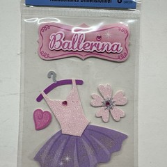 Recollections Ballerina Dimensional Stickers Set Ballet Shoes Outfit Crown