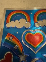New Vintage 80’s Hallmark Razzle Dazzle Rainbow Foil Sticker Sheet