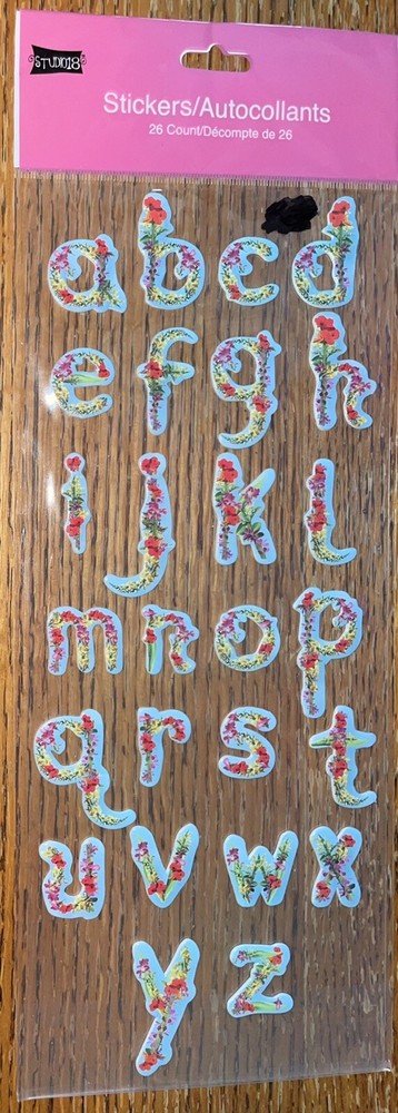 Studio18 Pretty Petals Alphabet Alphas Letters Scrapbook Stickers 26 pcs Flowers