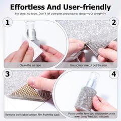 Self-Adhesive Rhinestone Sheets, 9.4×15.8 Inch Glitter Gems for DIY Car Decor