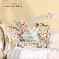 30PCS Music Dancing Girl Stickers PET Waltz Ballet Scrapbooking Diary Planners