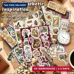 300 Pcs Vintage Stickers, Junk Journal Supplies, Cute Stickers for Journaling Su