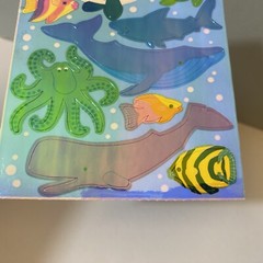Vintage Sandylion Mother Of Pearl Ocean Stickers Whales Dolphin Fish & More