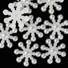 25 Shiny Resin Pearl Snowflakes Flatback Beads Crafts Scrapbooking
