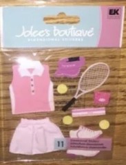 RARE Jolees Tennis Uniform Court Racquet Ball Shoes Sports 3D Scrapbook Stickers