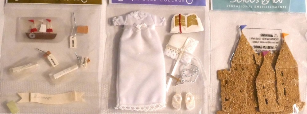 LOT OF 3 RARE PACKS BY JOLEE! SAND CASTLE,CHRISTIAN GIRL,MESSAGE IN A BOTTLE