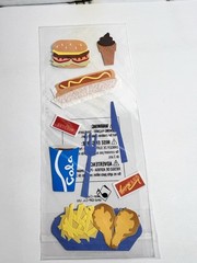 4 pagesKawaii Japan Cafe Puffy Pvc Sticker Sheet Scrapbooking, Diaries, Collect