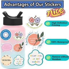 50 Pieces Pet Stickers Russian Handwriting Art Guitar Case Decoration Supplies