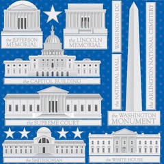 Washington DC, 12×12″, Die Cut scrapbook stickers – Reminisce FDC102