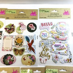 Crafters Square Sticker LOT Vintage Birds Butterflies Floral Mason Jar Labels