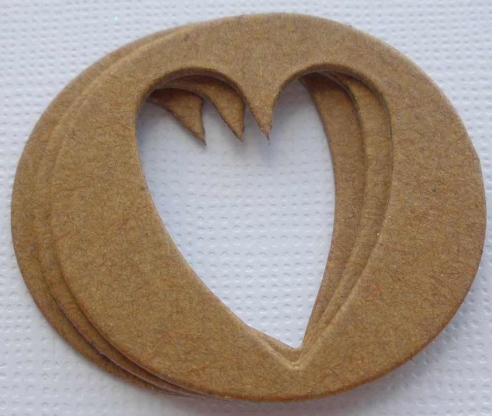 {6} *HEART CHARM OUTLINES* Raw Bare Chipboard Die Cuts