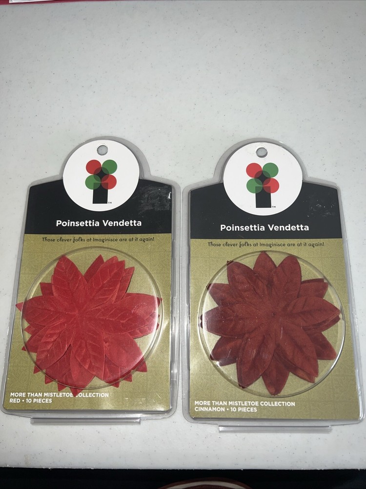 Imaginisce Poinsettia Vendetta 10 RED & 10 CINNAMON NEW!!! Vintage 2006 – 2 Pack