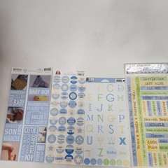 Baby Boy Scrapbook Lot Blue Dimensional Stickers Album Newborn Nursery Craft