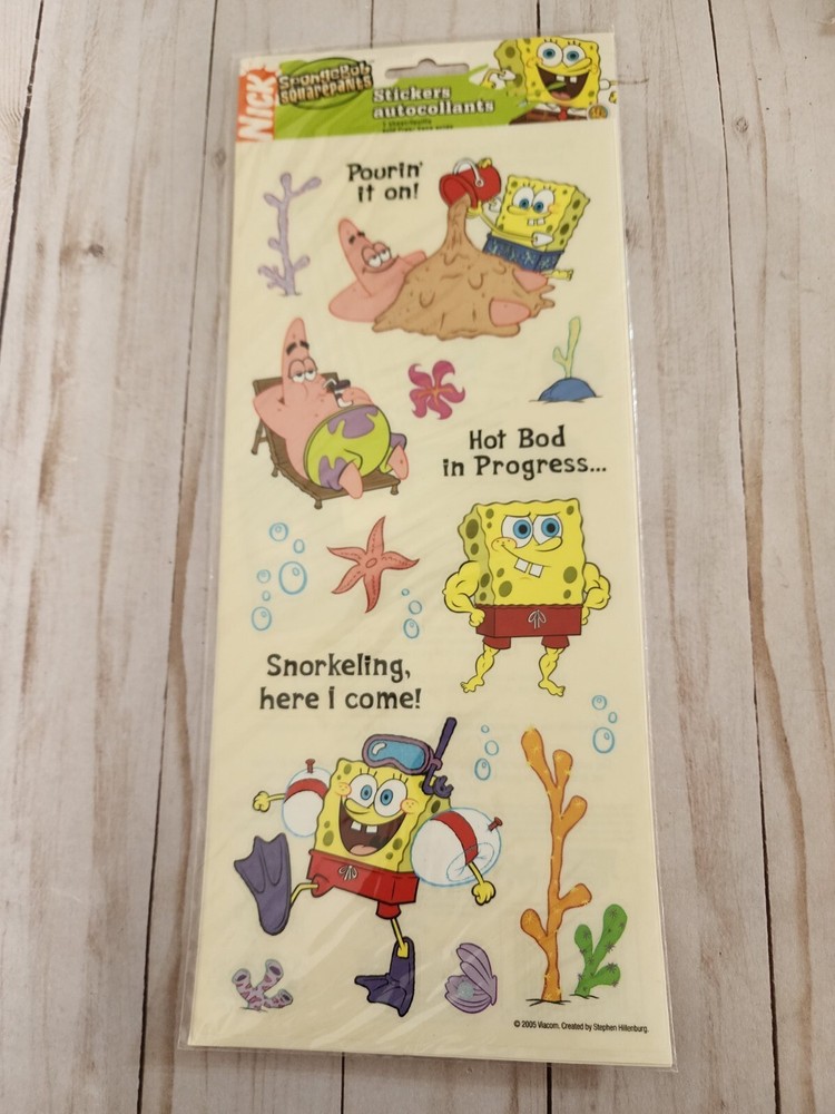 Spongebob Squarepants Beach Snorkeling Patrick Nickelodeon Sandylion Stickers