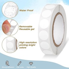 1000 Pcs White Round Dot Stickers 0.5 Inch Waterproof Circle Labels for Marking