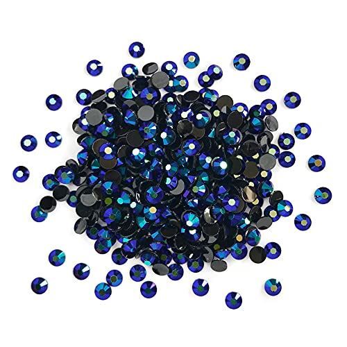 Buttons Galore Montana AB Flat Back Gems, Faceted Round Rhinestones in 3 Sizes –