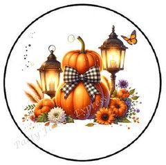 PUMPKINS AND LANTERNS FALL AUTUMN ENVELOPE SEALS LABELS STICKERS PARTY FAVORS