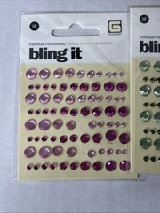Self-Adhesive Rhinestones Lot Green Purple Silver Blue Amber Black Gold Orange