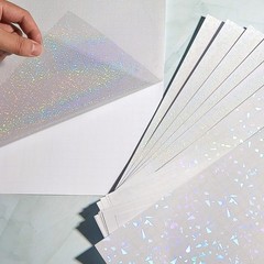 36 Sheets Holographic Sticker Paper Clear A4 Vinyl Sticker Paper Self Adhesiv…