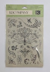 Elegance Swirl Rub-Ons With Gems By K&Company RARE
