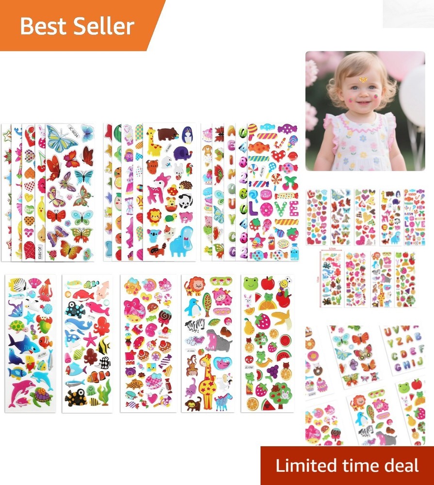 20 Sheets of Lightweight 3D Puffy Stickers – Ideal Gift for Creative Children!