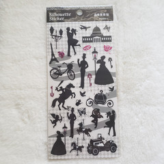 Tasteful Silhouette Fairy Tale Theme Sticker Sheet with Pink Foil – Taiwanese